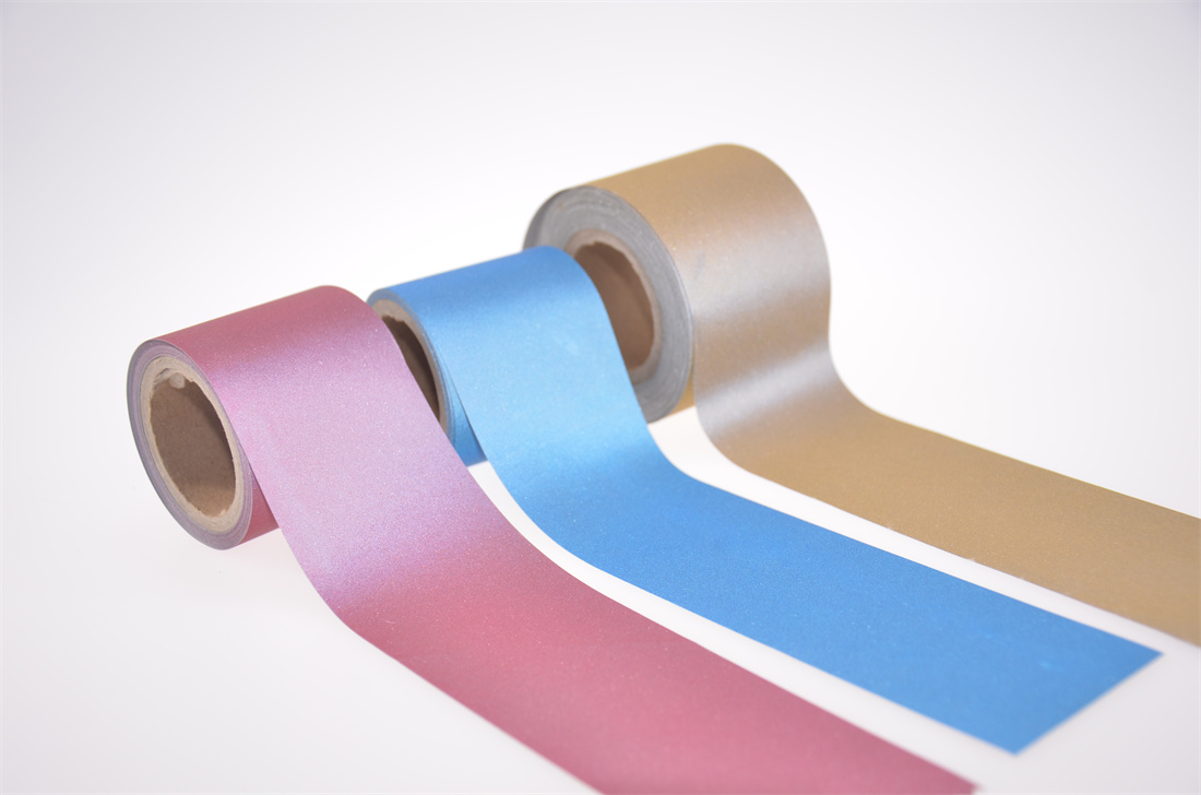  Colorful Reflective Tape 100% Polyester Reflective Fabric