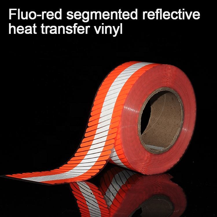 Segmented Reflective Vinyl Heat Transfer Tape In Fluo-Yellow Color