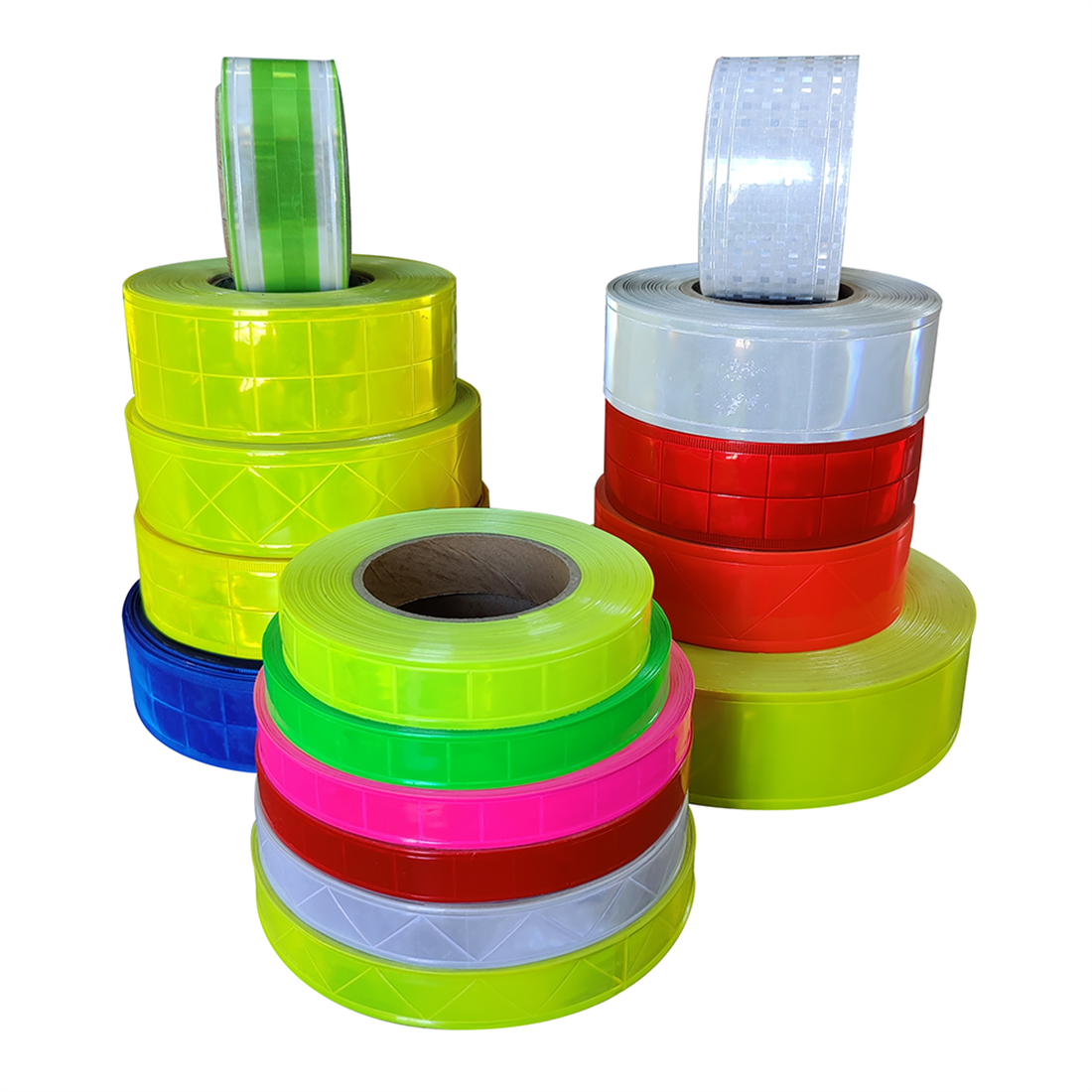 Fluorescent Yellow Color EN20471 PVC Sew On Reflective Tape