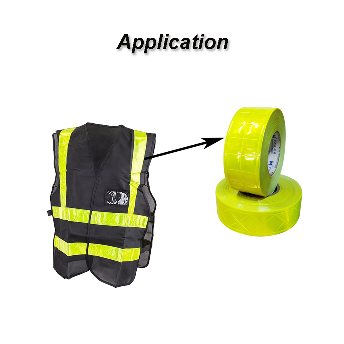 PVC Reflective Tape in White Color for Safety Vest Or Uniform