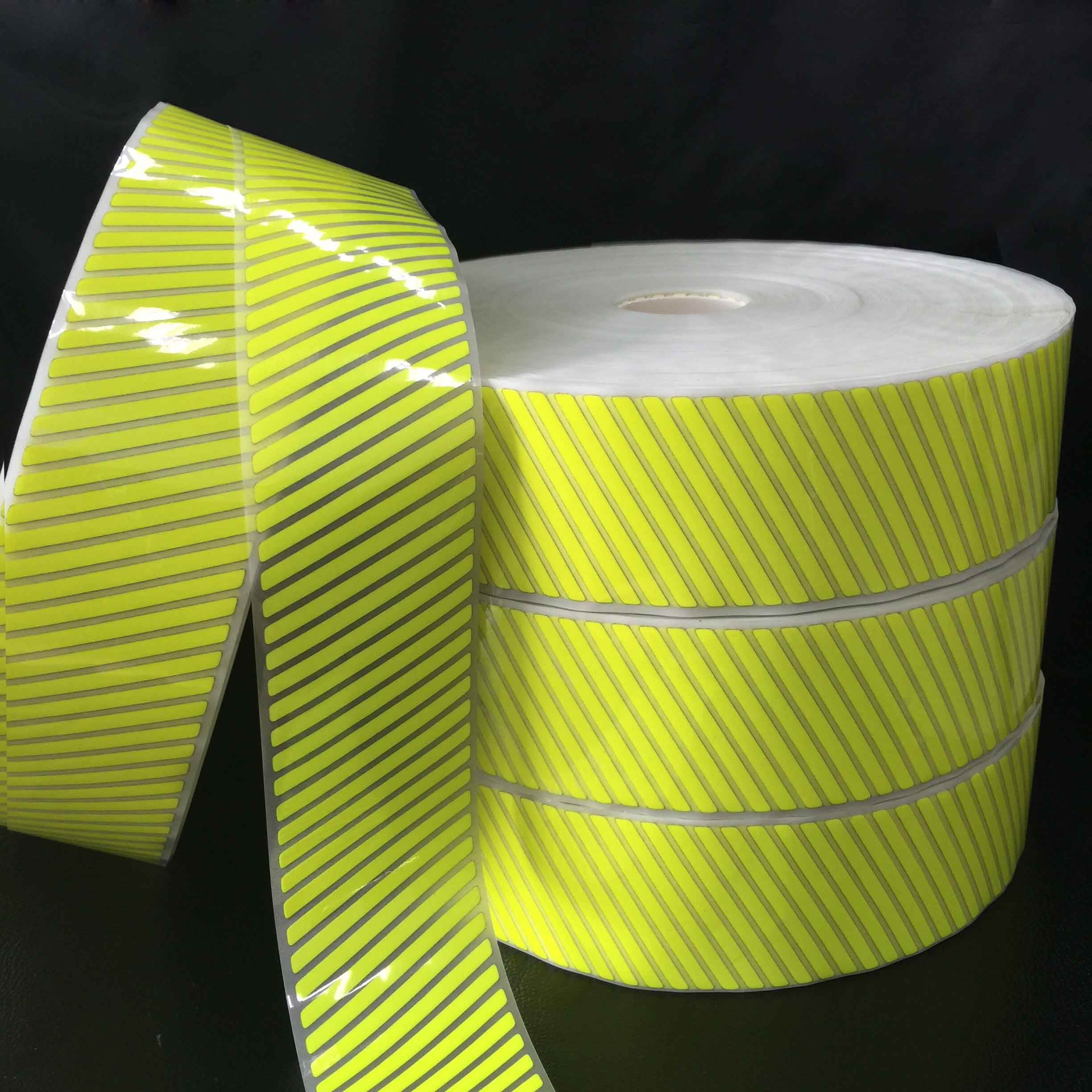 Segmented Reflective Vinyl Heat Transfer Tape In Fluo-Yellow Color