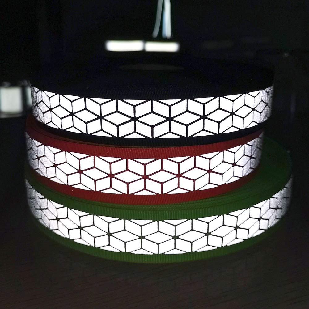 Reflective Trim Black Webbing with Heat Transfer Reflective Tape