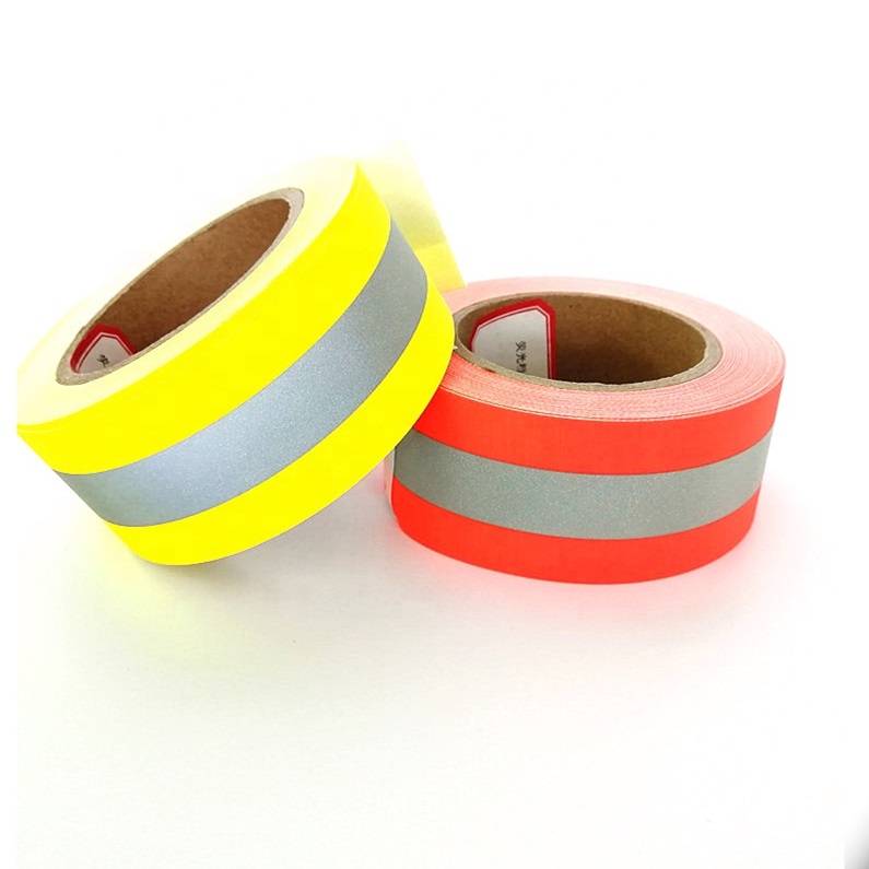 High Visibility Fluorescent Yellow Reflective Flame Tape Sew on Fire Retardant FR Fabric